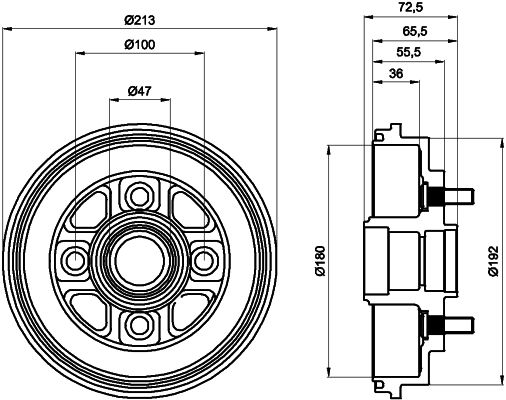 HELLA PAGID Тормозной барабан 8DT 355 300-281